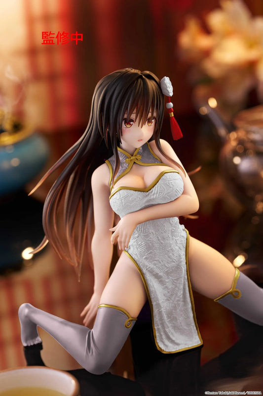 To Love-Ru Darkness Desktop Cute Yui Kotegawa Chinese Dress Ver. Figure Renewal in white dress with gold trim