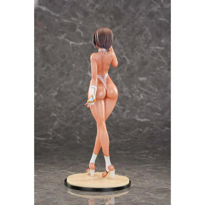 Taimanin RPG Adult Yukikaze Swimsuits Ver. 1/6 Scale Figure featuring Yukikaze in a white swimsuit-style outfit with purple eyes, short hair, gold accents, and display base.
