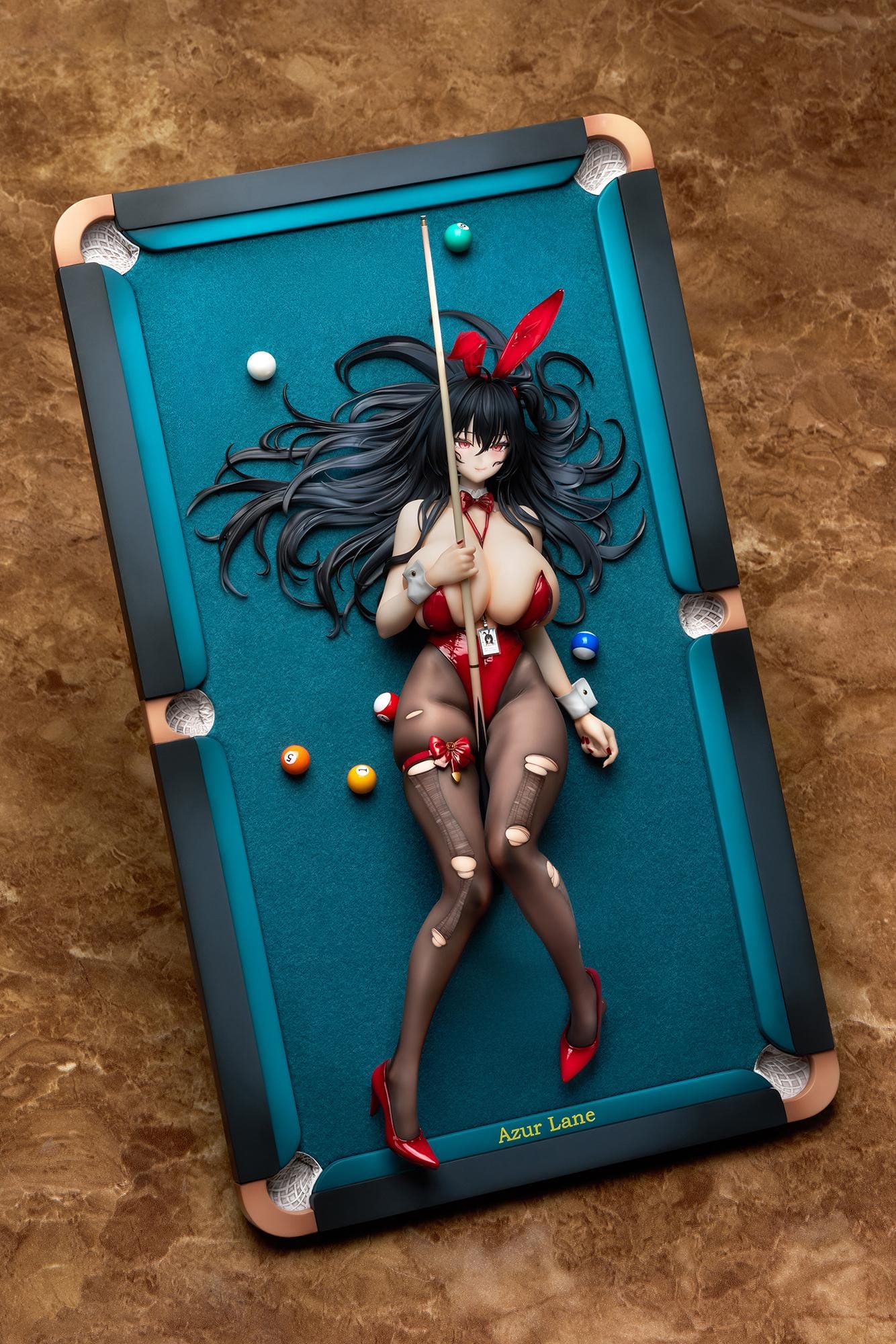 Azur Lane Taihou Fun on the Baize 1/7 scale figure featuring red bunny outfit on billiards table-themed display base