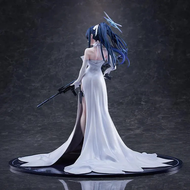 Blue Archive Saori Dress 1/7 scale figure featuring Saori in a flowing white evening gown holding her signature rifle