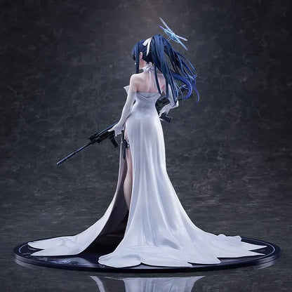 Blue Archive Saori Dress 1/7 scale figure featuring Saori in a flowing white evening gown holding her signature rifle