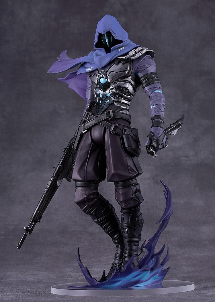Omen Pop Up Parade SP Valorant figure with hooded armor and shadow effect base