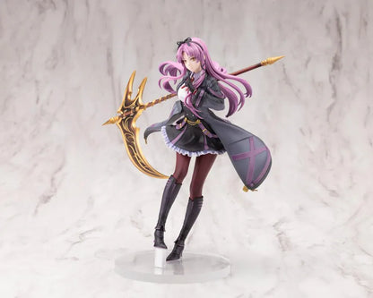 The Legend of Heroes Renne Bright Ver. 2 1/8 scale figure holding a large golden scythe in a black-and-purple outfit.