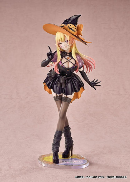 My Dress-Up Darling Marin Kitagawa Halloween Ver 1/7 scale figure featuring Marin in a witch-inspired Halloween outfit with pumpkin accents and themed display base