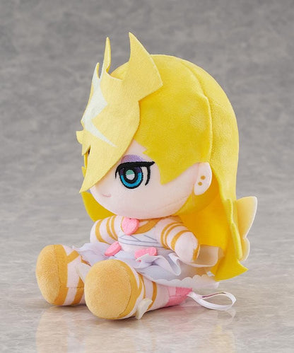 New PANTY & STOCKING with GARTERBELT Panty Punipuni Plushie with blonde hair, blue eyes, heart details, and seated chibi plush design