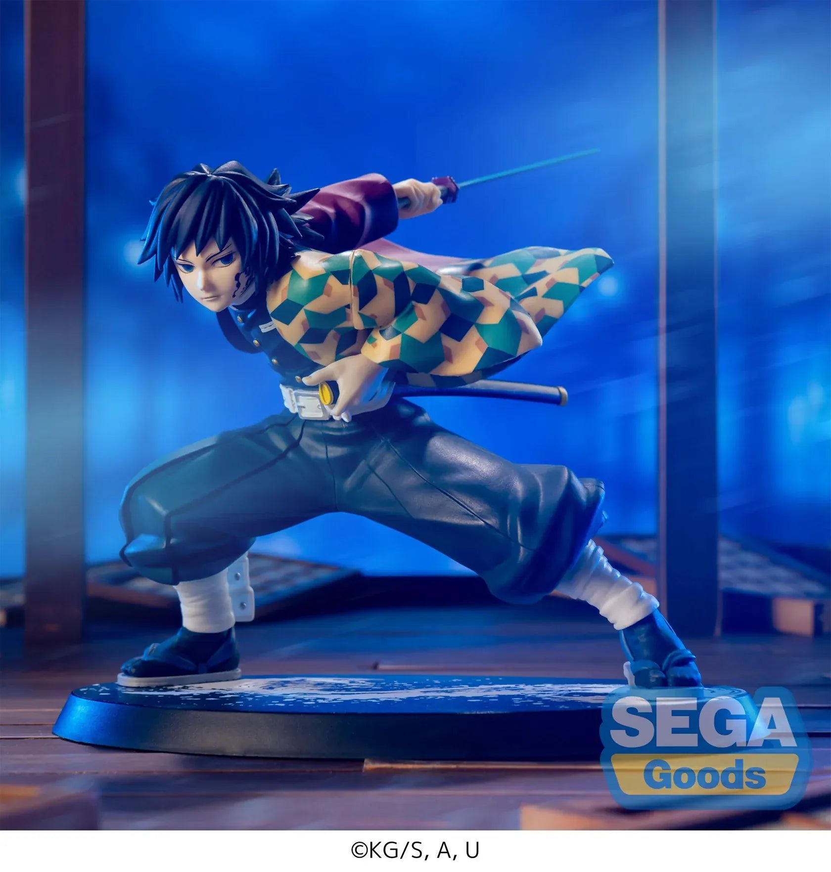Demon Slayer Kimetsu no Yaiba Luminasta Giyu Tomioka Awakening Figure in dynamic sword pose with water-inspired display base