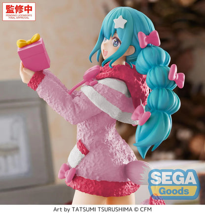 Vocaloid High Premium Figure Hatsune Miku Mokomoko Christmas Version anime figure holding a Christmas gift