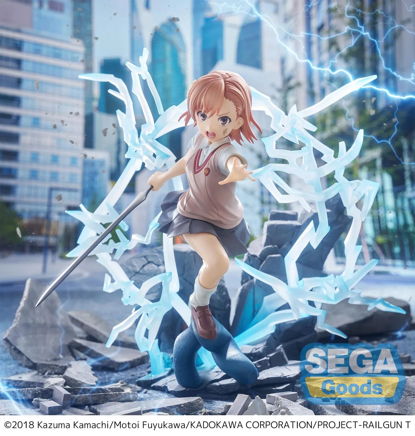 Mikoto Misaka FiGURiZMa figure with electric lightning effects from A Certain Scientific Railgun T by SEGA