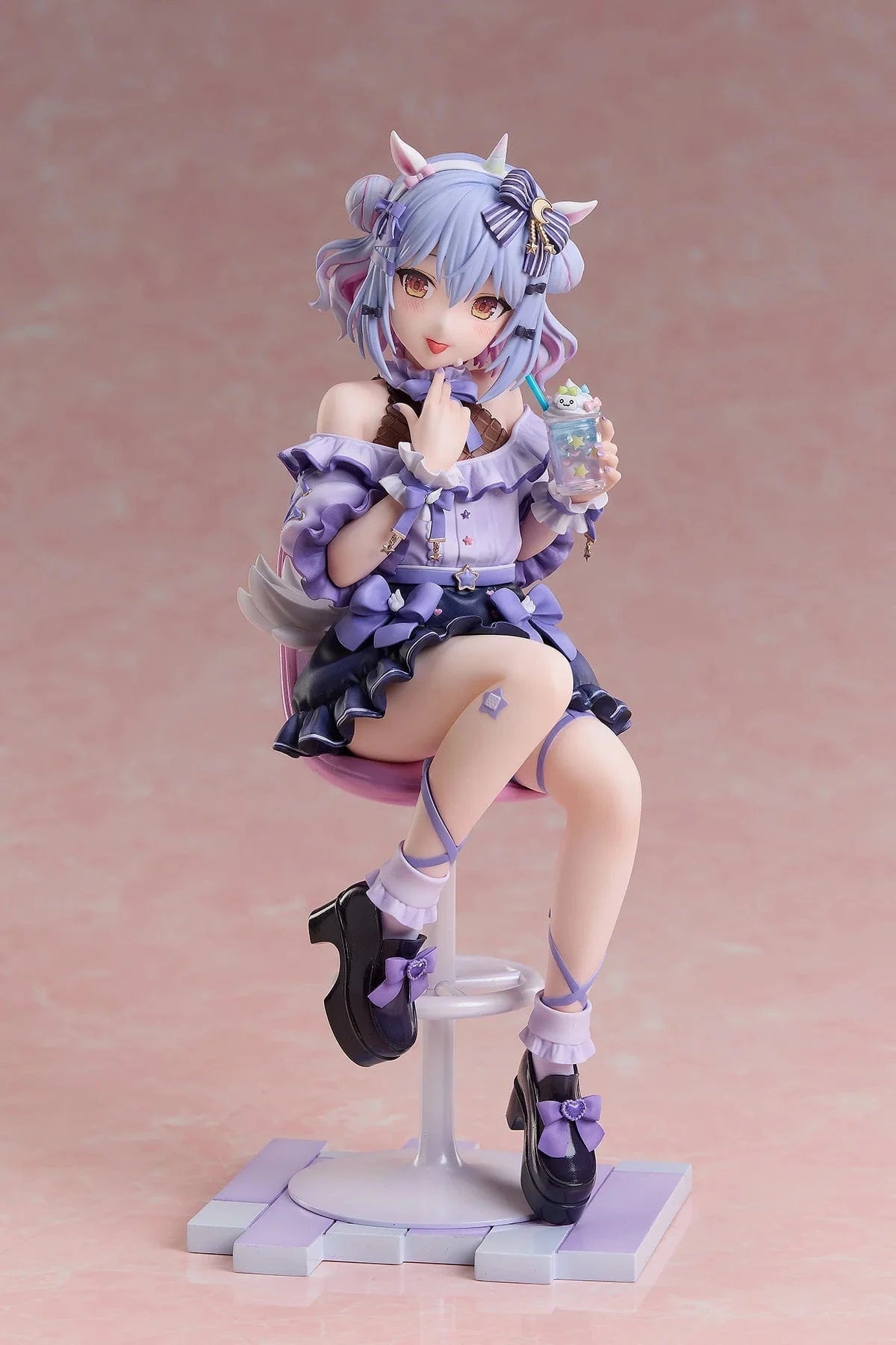NoriPro Inuyama Tamaki Unicorn Jirai Style 1/7 Scale Figure sitting on chair holding drink
