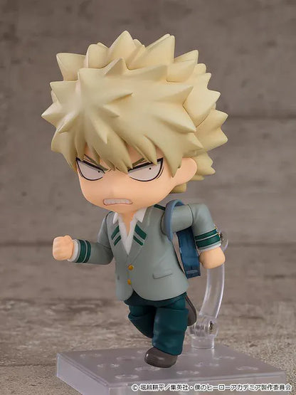 My Hero Academia Nendoroid Katsuki Bakugo U.A. School Uniform Ver. Figure Rerelease with blonde spiky hair, school uniform, backpack, and intense expression