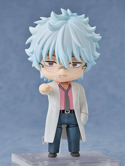 Gintama Mr. Ginpachi's Zany Class Nendoroid No.2898 Ginpachi Sakata chibi figure in white lab coat with glasses and book