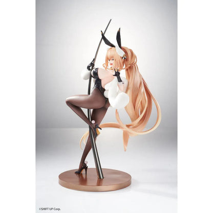 Goddess of Victory Nikke Rupee Lupin Rabbit Deluxe Ver. 1/10 Scale Figure with blonde hair, black bunny ears, rabbit outfit, posing pole, and display base