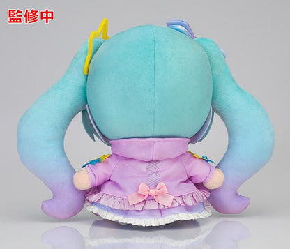 Pastel gradient Vocaloid Hatsune Miku Digital Star 2021 Ver. chibi plushie with twin-tails and star accessories