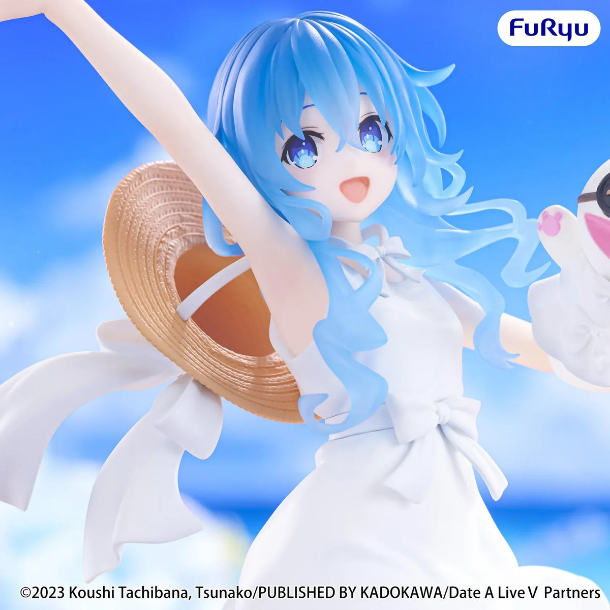 Date A Live V Yoshino Summer Dress figure wearing a flowing white dress while holding Yoshinon