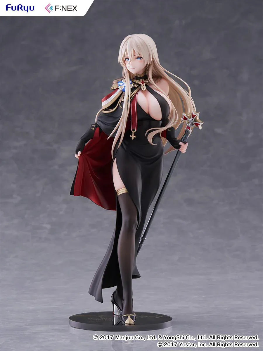 Azur Lane Bismarck Formal Dress Ver 1/7 Scale Figure wearing an elegant black and red outfit with staff