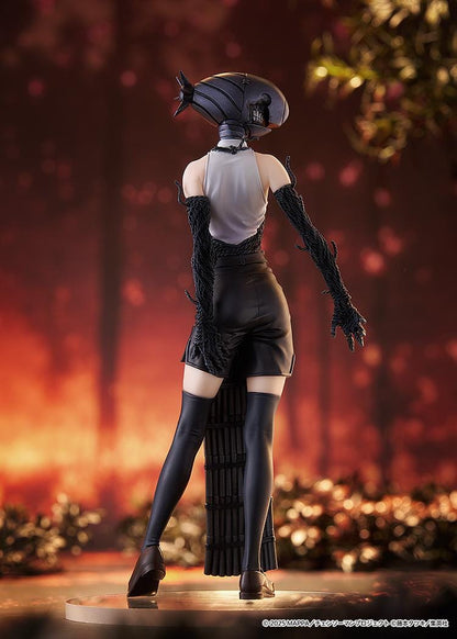 Chainsaw Man The Movie Reze Arc Pop Up Parade Bomb figure with bomb helmet, black outfit, and explosive leg wrap standing pose