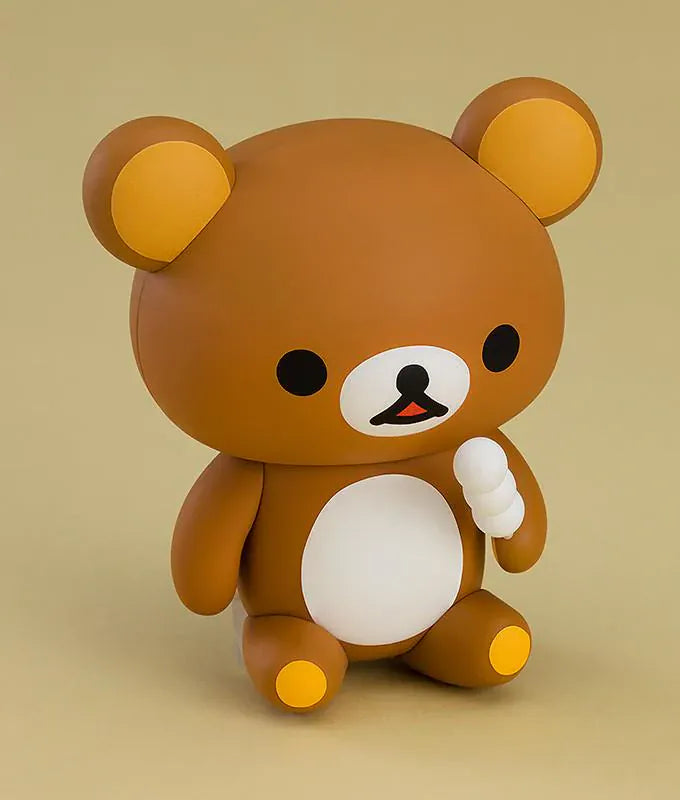 Rilakkuma Nendoroid Rilakkuma Figure Rerelease with classic brown bear design, white belly, and Kiiroitori companion