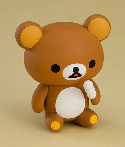 Rilakkuma Nendoroid Rilakkuma Figure Rerelease with classic brown bear design, white belly, and Kiiroitori companion