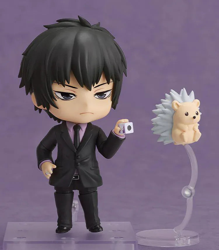 REBORN Nendoroid Kyoya Hibari Ten Years Later Ver figure featuring Hibari in a black suit with crossed arms and serious expression