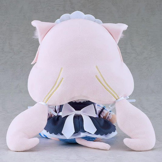 Nekopara Sekai Connect Chocopuni Plushie Vanilla with white hair, cat ears, and maid outfit