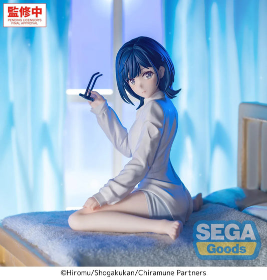 Chitose Is in the Ramune Bottle Yumemirize Yuzuki Nanase Figure seated in a white outfit holding glasses