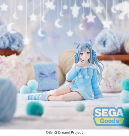 BanG Dream Yumemirize Sakiko Togawa Pajama Party Figure in blue pajamas with cat ears and striped socks