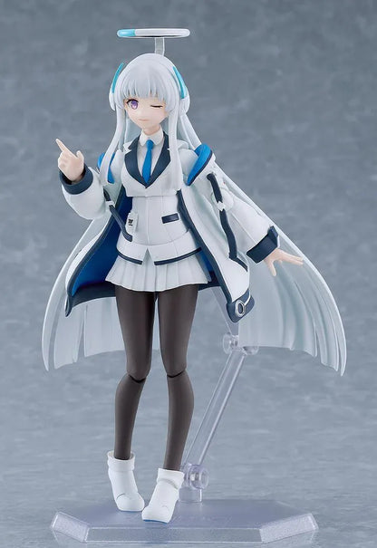 Blue Archive figma Noa Ushio action figure with halo, Millennium Science School uniform, weapon, and accessories