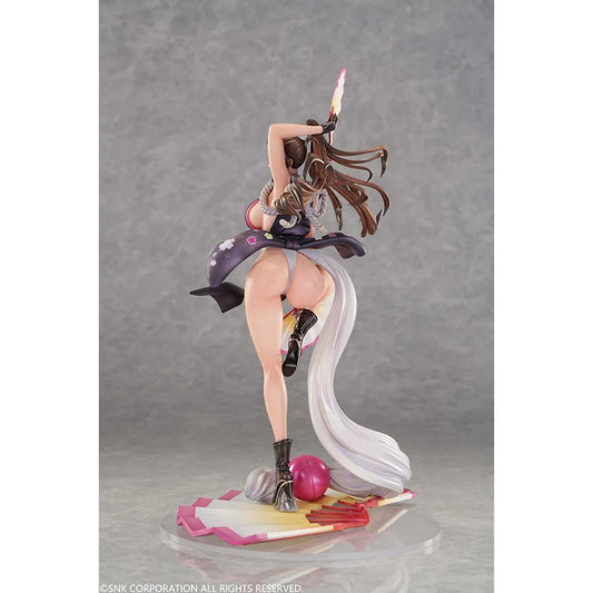 The King of Fighters x MA-Man Mai Shiranui 1/6 scale figure holding two folding fans in a dynamic pose on a fan-shaped base.