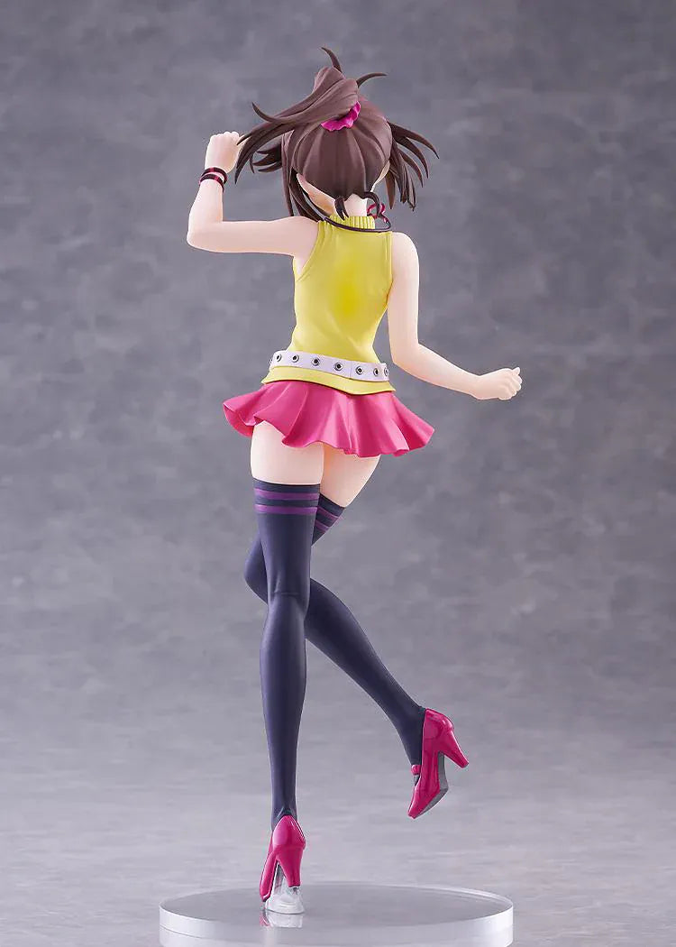 Yu-Gi-Oh The Dark Side of Dimensions POP UP PARADE Anzu Mazaki L Size Figure featuring Anzu in a yellow top, pink skirt, thigh-high socks, and a winking pose.