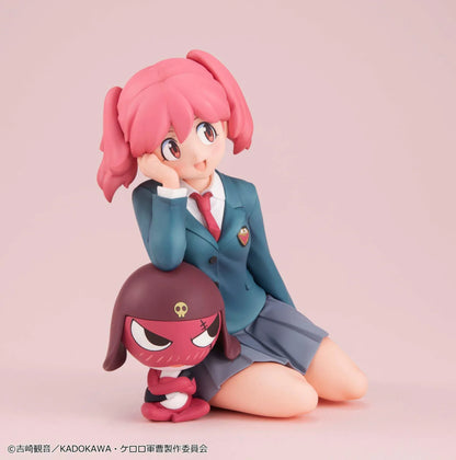 Melty Princess Palm Size Natsumi and Giroro figure, featuring smiling Natsumi in a teal school uniform beside red Giroro wearing a skull-emblem helmet.