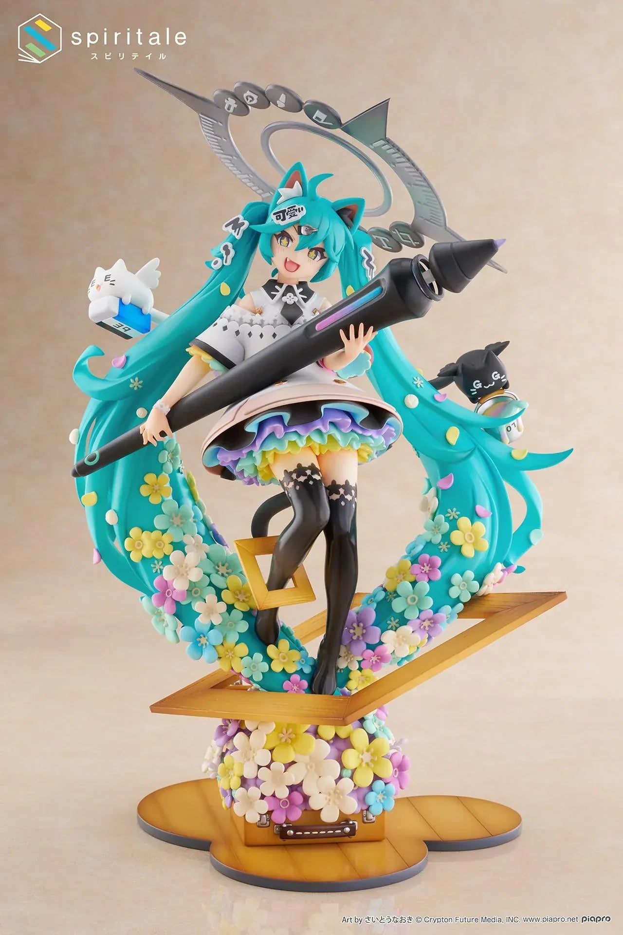 Hatsune Miku x Naoki Saito My Figure Making The Painter Ver 1/7 scale figure holding large paintbrush with floral base