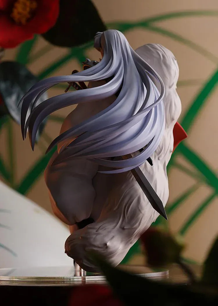 InuYasha POP UP PARADE Sesshomaru rerun figure with flowing silver hair, white kimono, and sword accessory