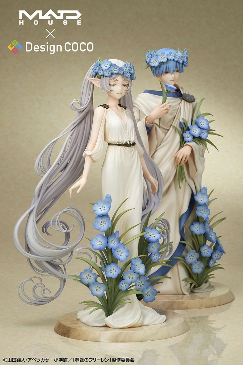 Frieren and Himmel Art Nouveau Style 1/7 Scale Figure Set Beyond Journey’s End MADHOUSE DesignCOCO anime figures with floral bases
