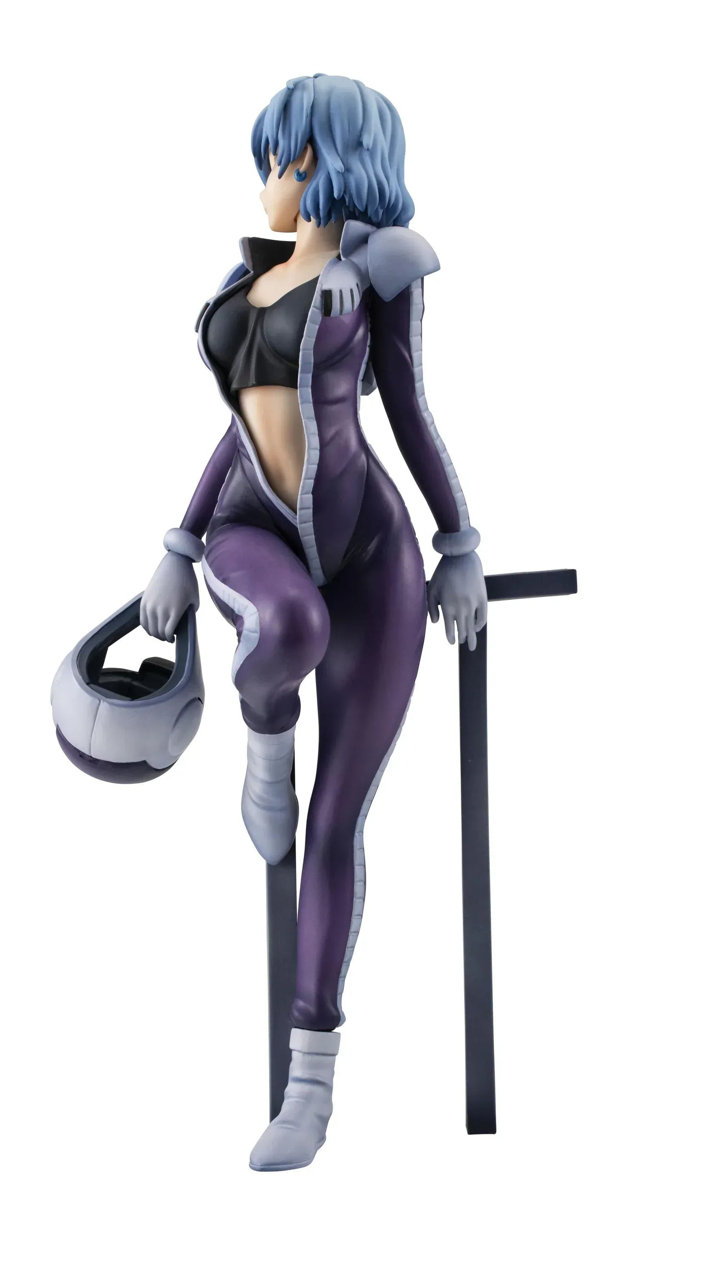 Mobile Suit Gundam The 08th MS Team Aina Sahalin Snow Night Ver. figure wearing purple pilot suit holding helmet