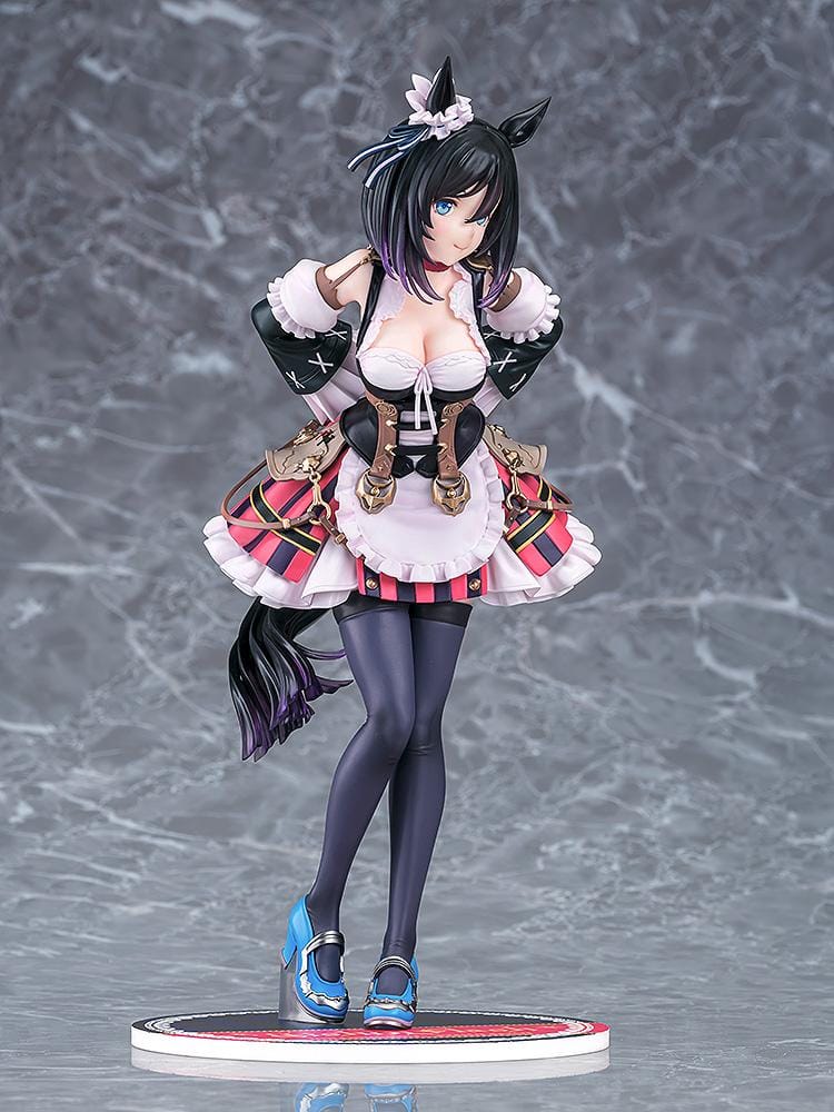 Umamusume Pretty Derby Eishin Flash Victory Pose Ver. 1/7 Scale Figure featuring Eishin Flash in a detailed race-inspired outfit with horse ears and a themed display base.