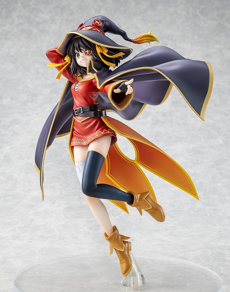 Haruhi Suzumiya KONOSUBA Megumin Collaboration Ver. 1/7 Scale Figure in red mage outfit with witch hat and flowing cape