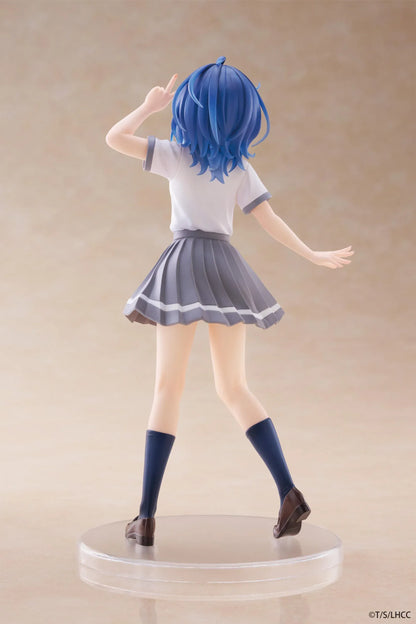Too Many Losing Heroines Anna Yanami Coreful Figure with blue hair, school uniform outfit, peace sign pose, pleated skirt, and clear display base
