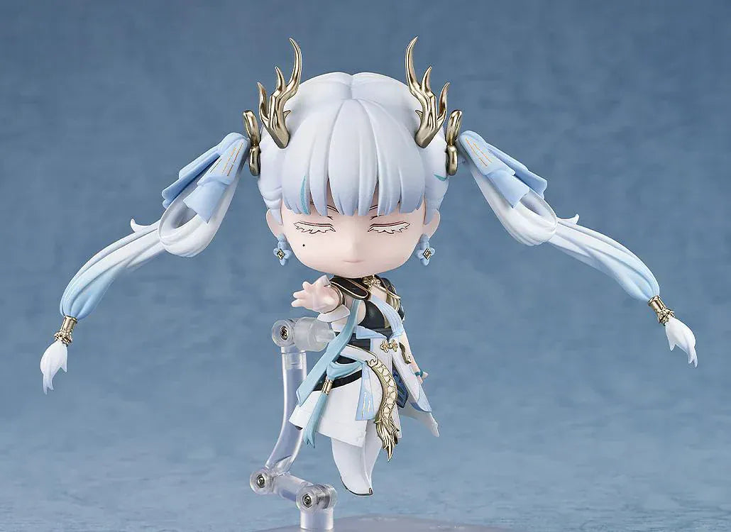 Wuthering Waves Nendoroid Jinhsi chibi figure with twin tails and sword accessory