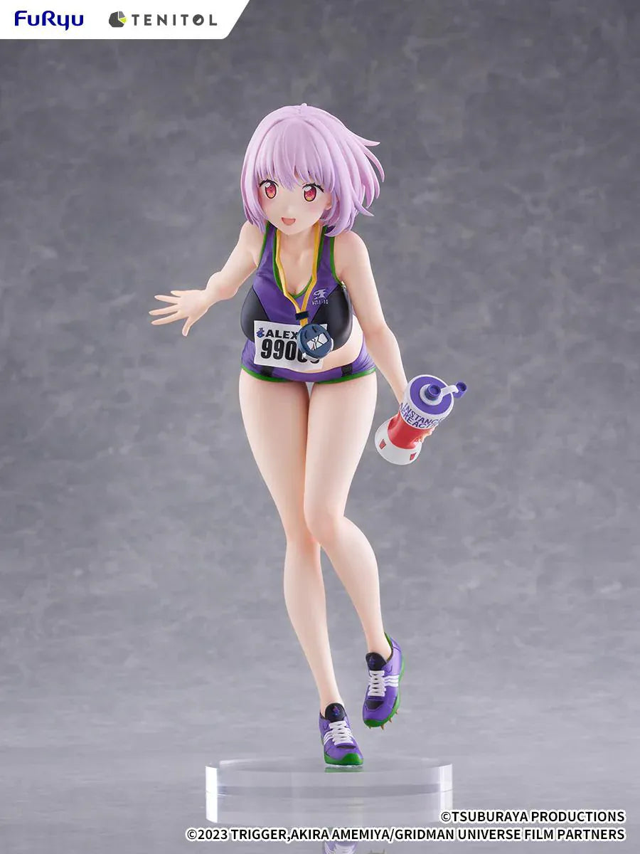Gridman Universe Tenitol Tall Akane Shinjo Sportswear Ver. Figure in purple athletic outfit holding a water bottle