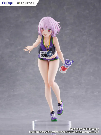 Gridman Universe Tenitol Tall Akane Shinjo Sportswear Ver. Figure in purple athletic outfit holding a water bottle