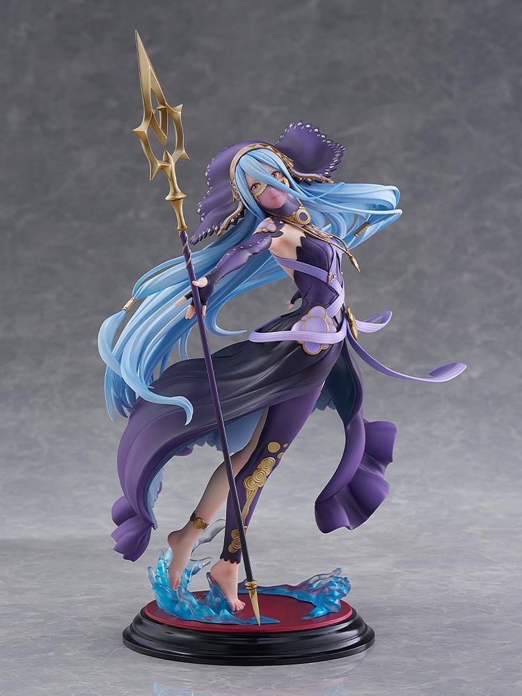 Fire Emblem Azura Dark Songstress 1/7 scale figure with flowing blue hair and ornate staff on water base