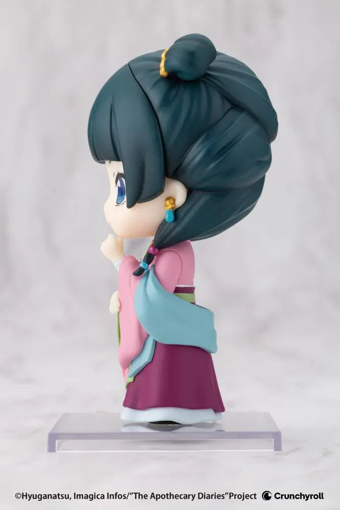 The Apothecary Diaries Oshi Works Mini Maomao Garden Party Ver Figure wearing a colorful pink green and blue formal outfit