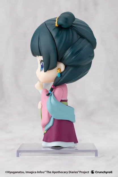 The Apothecary Diaries Oshi Works Mini Maomao Garden Party Ver Figure wearing a colorful pink green and blue formal outfit