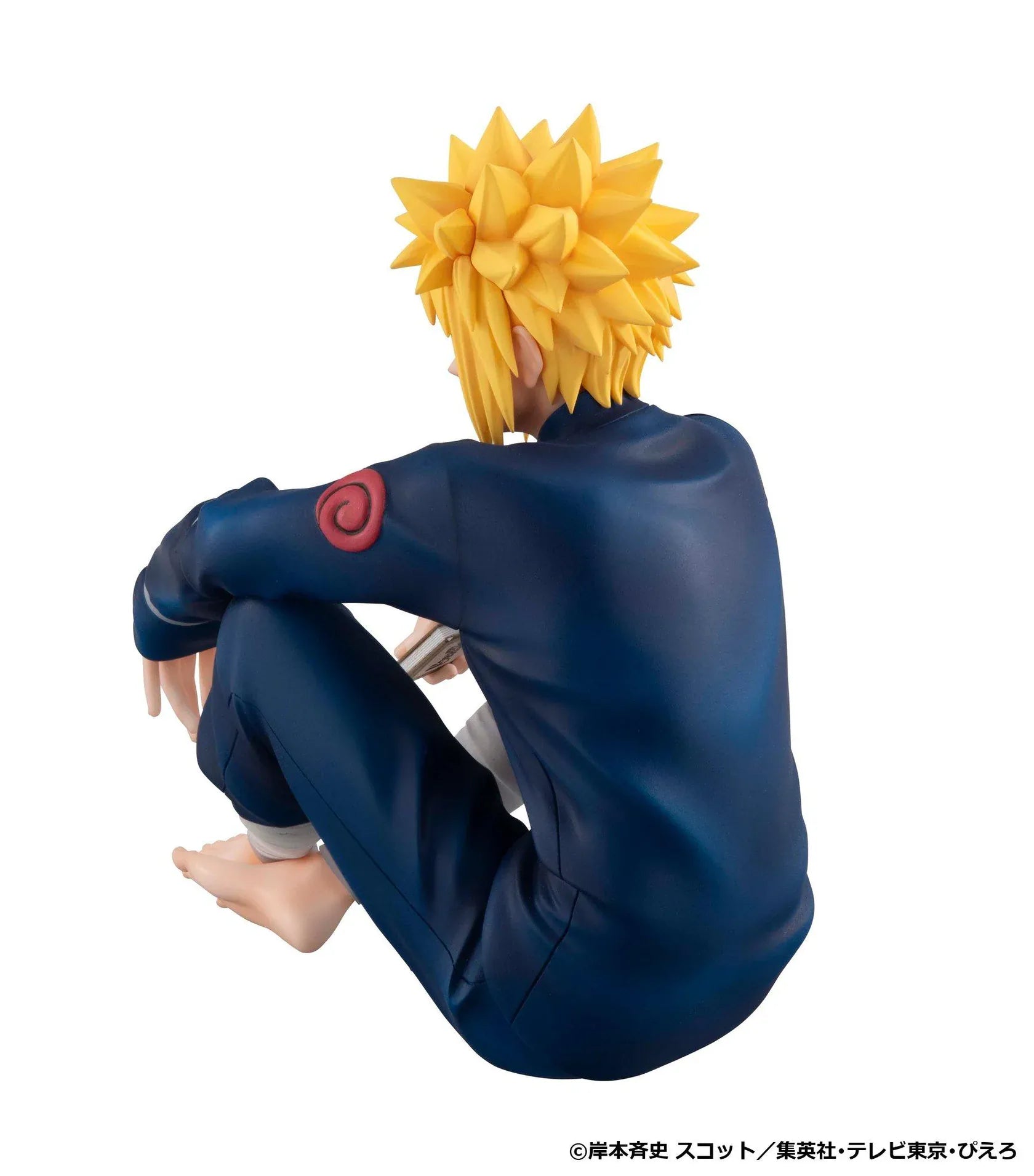 Naruto Shippuden G.E.M. Series Minato Namikaze Palm Size Figure in a relaxed seated pose