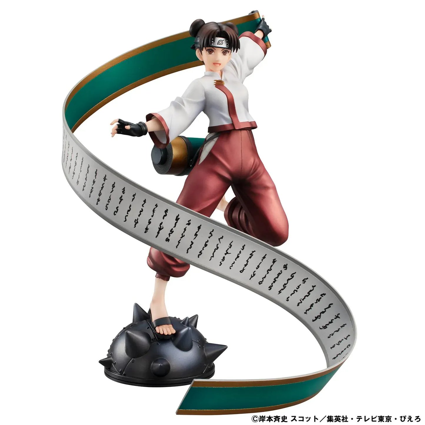 Naruto Shippuden Naruto Gals Tenten Figure with a large flowing ninja scroll and dynamic battle pose