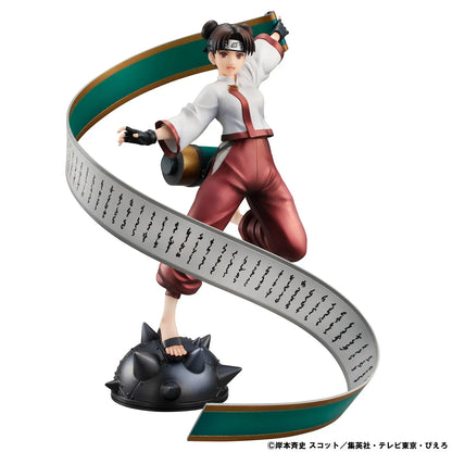 Naruto Shippuden Naruto Gals Tenten Figure with a large flowing ninja scroll and dynamic battle pose