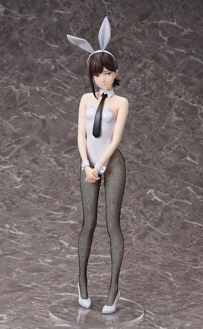 Chainsaw Man B-Style Kobeni (Bunny Ver.) 1/4 Scale Figure featuring Kobeni in a glossy white bunny outfit with black tie, fishnet stockings, and a shy pose.