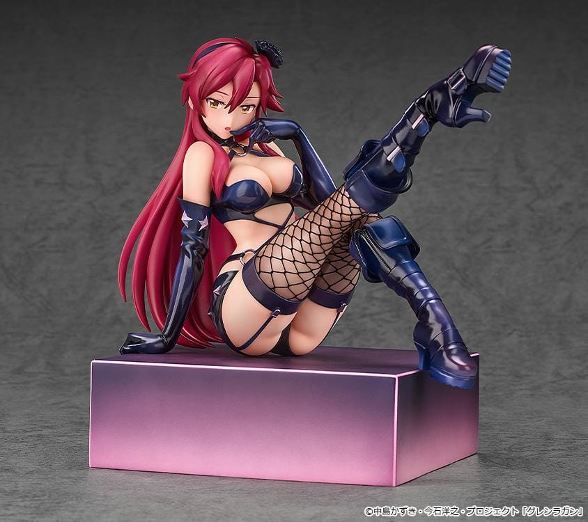 Tengen Toppa Gurren Lagann Kirameki Yoko Box Pieces of Sweet Stars Yoko Bondage Costume Ver. 1/7 Scale Figure featuring Yoko in a black outfit with long red hair and a seated pose.