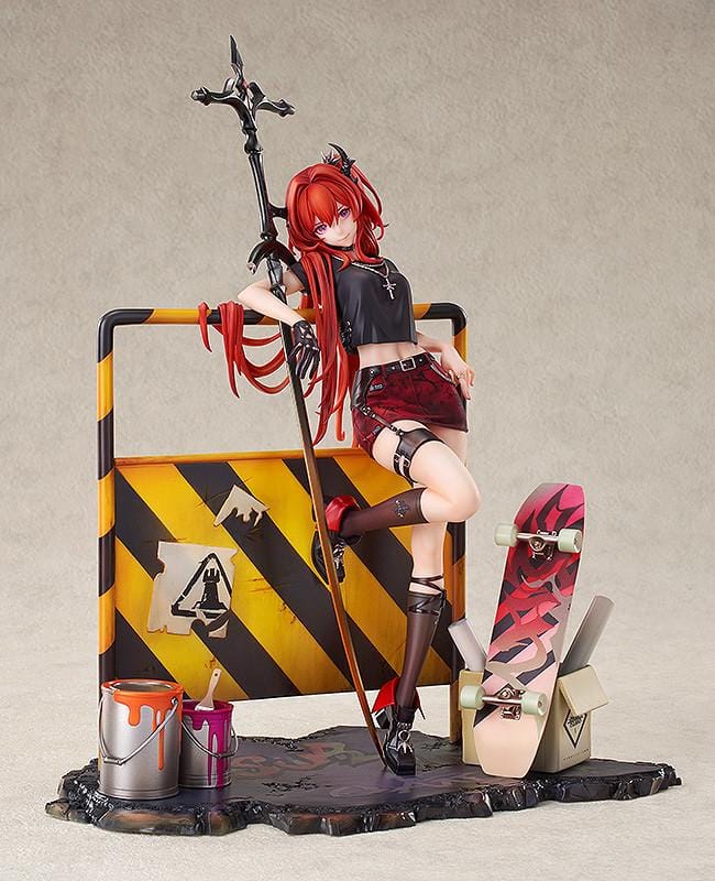 Surtr Liberte Echec 1/7 scale figure Arknights anime figure red hair urban base sword leaning pose detailed collectible
