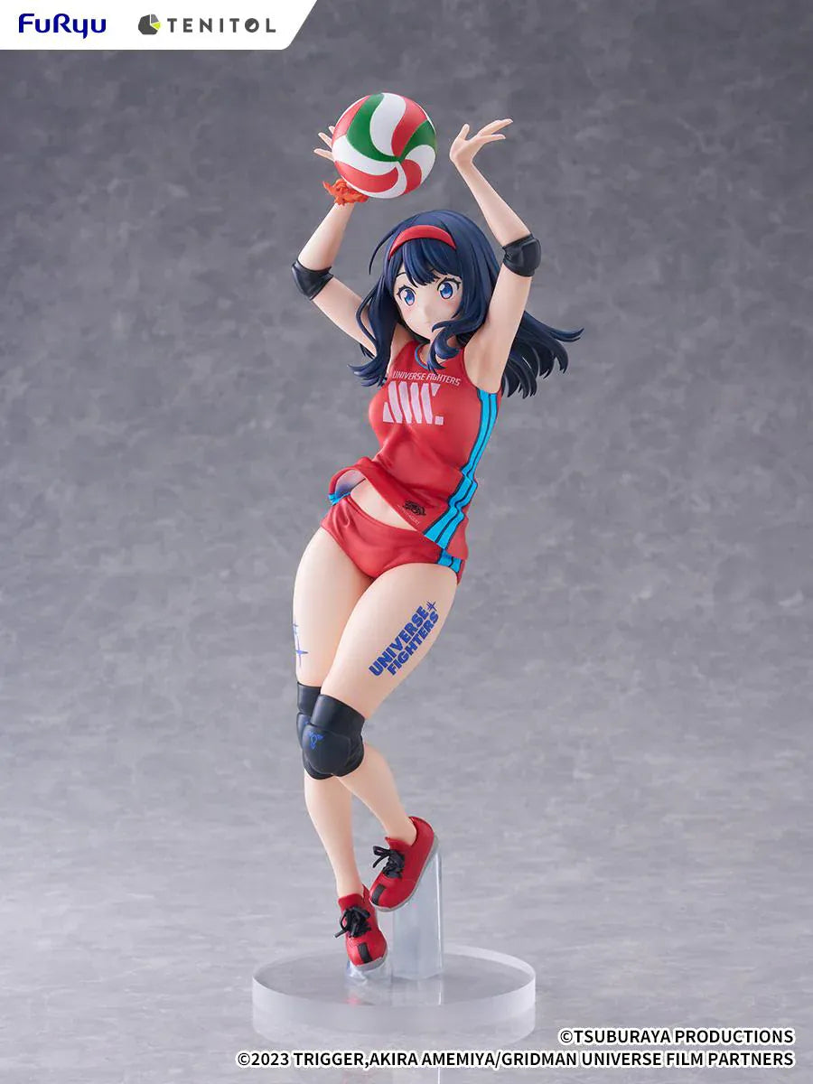 Gridman Universe Tenitol Tall Rikka Takarada Sportswear Ver. Figure in red volleyball sportswear holding a volleyball